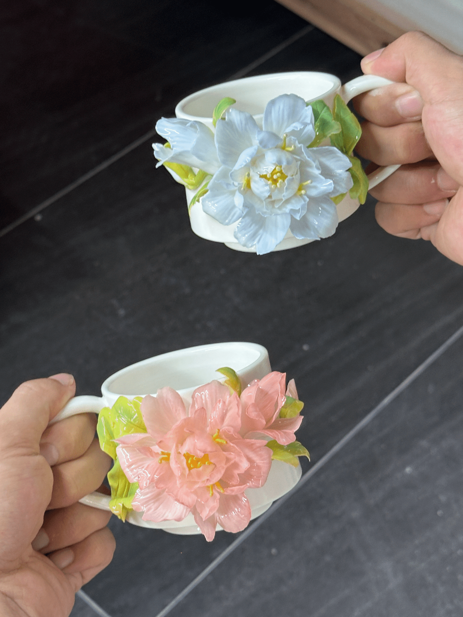 Classic Peony | Dehua White Porcelain Coffee Cup Set-200mL