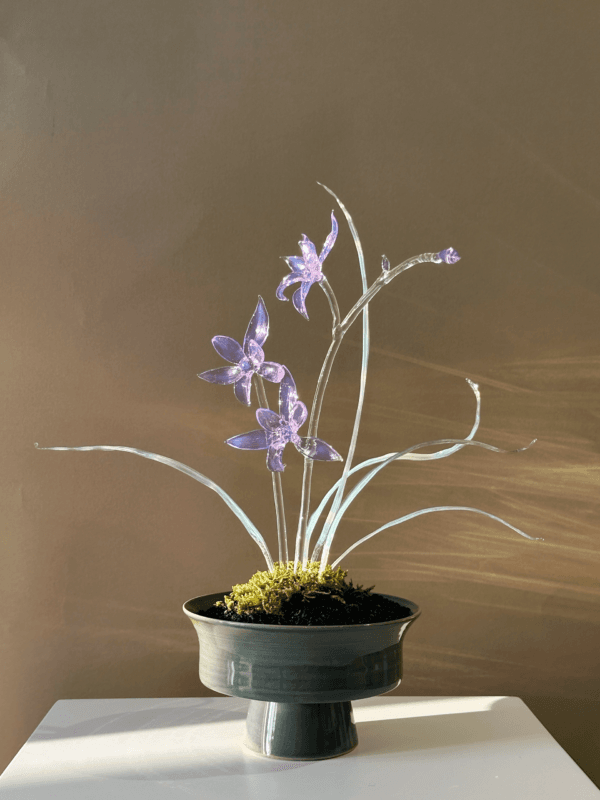 Handcrafted Liuli Orchid Figurine