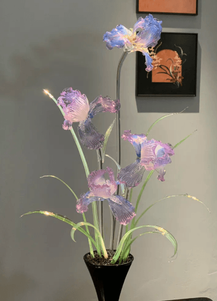Handcrafted Liuli Iris Figurine